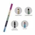 Set de brochas de maquillaje portátiles 4 en 1 con mango de metal, herramienta cosmética. - Portátil 4 Cabezas