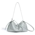 Minimalistische hellgrüne slouchy Umhängetasche, stilvolle PU Leder Kissen Tote für Damen. - Wolkengipfel-Blau