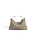 Taupefarbene Schultertasche aus echtem Leder, minimalistische Damen Handtasche fur Alltag. - Khaki