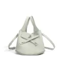 Bolso cubo minimalista de cuero genuino, elegante bolso de mano para mujer - Verde matcha