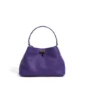 Bolso de mano morado de piel graneada con asa superior, elegante bolso de hombro para mujer. - Púrpura Arándano