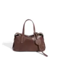Elegante bolso de mano marrón de cuero genuino para mujer, bolso de hombro elegante y chic. - Marrón rojizo bicolor