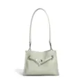 Bolso bandolera de piel verde salvia, elegante bolso de mano minimalista, variante chic. - Verde matcha