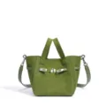 Bolso de mano de ante verde con correa, elegante bolso de hombro para mujer casual. - Verde Hierba