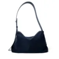 Clásico bolso de hombro para mujer en ante azul marino, bolso versátil y elegante. - Azul Zafiro