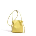 Mini bolso cubo de cuero amarillo, bonita bandolera con cordón para uso diario. - Amarillo Pollito
