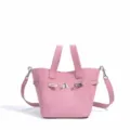 Bolso de mano de ante rosa con cierre de metal, elegante bolso de hombro y cruzado para mujeres. - Rosa Sakura