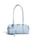 Bolso de hombro Boston azul claro, bolso minimalista elegante con asas largas y colgante. - Azul Lago