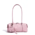 Bolso de hombro Boston de charol rosa, elegante variante de bolso tipo cojín informal diario. - Rosa Peonía