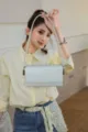 Sac bandoulière élégant en cuir pour femme, sac sous les aisselles chic pour le bureau. - 21*6*11 / Vert Menthe