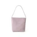 Bolso de hombro hobo de ante lila claro, bolso de axila grande casual minimalista. - Rosa
