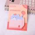 Süsses Cartoon Katze Haftnotizen Notizblock 30 Blatt, schönes rosa Design für Schreibwaren Schule. - Erdbeere