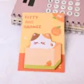 Süße Cartoon Katzen Haftnotizen Notizblock für Studenten DIY Schreiben und tägliche Erinnerungen. - Orange