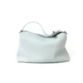 Hellblaue Leder Umhängetasche, hochwertige Rindsleder Alltag Handtasche elegant. - Blau
