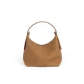 Bolso hobo de cuero genuino piel de vacuno bolso casual elegante de mano para mujer - Marrón