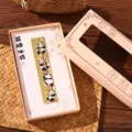 Metall Panda Lesezeichen Lineal Set mit Geschenkkarton, süßes kreatives Kulturgeschenk - Boxed-Set Glänzende Zukunft