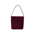 Bolso de hombro bajo el brazo de ante morado oscuro para mujer, bolso retro casual de otonio. - Púrpura
