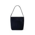 Bolso de hombro clásico de ante azul oscuro para mujer, retro otoño invierno trabajo diario. - Azul