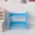 Scaffale portaoggetti da scrivania a 2 livelli in plastica organizzatore cosmetici ufficio - Blu