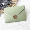 Olivgrüner Umschlag mit goldenem Wachssiegel, frischer literarischer Stil für Briefe. - Avocadogrün Umschlag 1 Stück + Wachssiegel 1 Stück