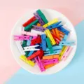 Bunte kleine Holzklammern dekorative Fotoklammern fur Basteln und Aufhaengen bunt Set - 50 Stück/Packung / Gemischte Farben
