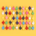 Lindos clips de madera con forma de corazón para decoración de pared de fotos, papetería memo. - Pinzas de corazones de colores / 50 uds