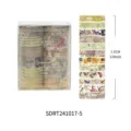 Vintage Blumen Klebeband Set, 12 Rollen 15mm Washi Tapes für Tagebuch und DIY Basteln. - Stil 5 (SDRT241017-5)