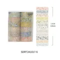 Retro Blumen Washi Tape Set, 12 Rollen vintage Klebeband für Scrapbooking und Basteln. - Stil 6 (SDRT241017-6)