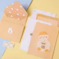Süßes Briefpapier und Umschlag Set mit niedlichem Cartoon Design für handgeschriebene Briefe. - Milchtee-Ente