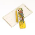 Vintage Messing Lesezeichen mit Quaste, Papagei und Blumen Design, Dezember Thema Geschenk. - Papageien-Narzisse (Dezember)