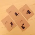 Mini süßes schwarzes Katzen Notizbuch aus Kraftpapier Taschenjournal tragbares Set - 64K / Schwarze Katzen Serie (Blanko-Innenseiten)