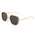 Retro dubbele brug zonnebril zwart gouden mont Grijze lenzen modieus brillenaccessoire - M5261 Zwart-gouden frame met grijze glazen