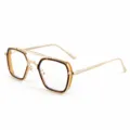 Retro double bridge optical glasses with stylish tortoise frame and clear lenses for daily wear. - M5261 Tortoiseshell Frame with Clear Lenses