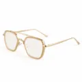 Retro Vintage Double Bridge Metal Frame Glasses with Beige Frame Clear Lens Options - M5261 Beige Frame with Clear Lenses