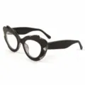 Stylish translucent grey thick frame cat-eye fashion clear lens eyeglasses variant option - M6181 Translucent Grey Black Frame Clear Lenses