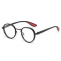 Retro blauwlichtfilter leesbril met stijlvolle ronde monturen en zwarte afwerking. - 1.00 Dioptrie / Zwart Frame