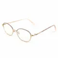 Stijlvolle metalen leesbril met blauwlichtfilter, elegant half montuur voor dagelijks gebruik. - 1.00 Dioptrie / Grijs en Goud