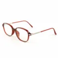 Stijlvolle blauwlichtfilter leesbril voor dames, rood montuur met comfortabele metalen poten. - 1.00 Dioptrie / Rood Montuur