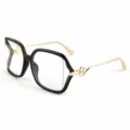 Stijlvolle zwart-gouden montuur bril met heldere lenzen, hippe oversized eyewear voor dagelijks. - M6273 zwart-goud montuur transparante glazen