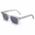 Heren Vierkante Zonnebril Lichtgrijs Frame Blauwe Lenzen Gepolariseerd UV400 Streetwear - Lichtgrijs Montuur Blauw Glas