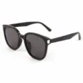 Gafas de sol coreanas de montura gruesa negro brillante con cristales grises, moda. - KMS818060 Montura negro brillante con lentes grises