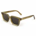 Transparent green frame grey lens square sunglasses for men, stylish street style sun glasses. - Transparent Green Frame Gray Lens