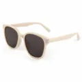 Gafas de sol de gran tamaño estilo coreano para mujer, montura beige y lentes grises. - KMS818060 Montura blanco roto con lentes grises