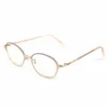 Stylish metal reading glasses featuring an elegant purple and gold frame design for daily wear. - Purple and Gold