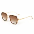 Chic lunettes de soleil en métal avec monture écaille et verres dégradés pour femmes. - M5268 Monture écaille verres thé