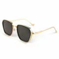 Luxueuses lunettes de soleil monture or verres gris homme femme protection UV tendance - M5268 Monture noir et or avec verres gris