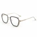 Lunettes tendance a monture noir et argente verres clairs accessoire de mode style. - M5268 monture noir et argent verres transparents