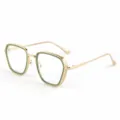 Lunettes optiques en métal avec montures vertes et verres clairs, lunettes de mode élégantes. - M5268 monture vert verres transparents