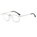 Gafas de lectura plegables de metal plateado con patillas negras, estilo retro anti luz azul. - 100 grados (Recomendado para 49 años o menos) / JH629 Montura plateada