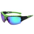 Gafas de sol deportivas hombre ciclismo exterior antiviento proteccion UV vista principal - XSY5316 Montura negro-verde con lentes de espejo verdes